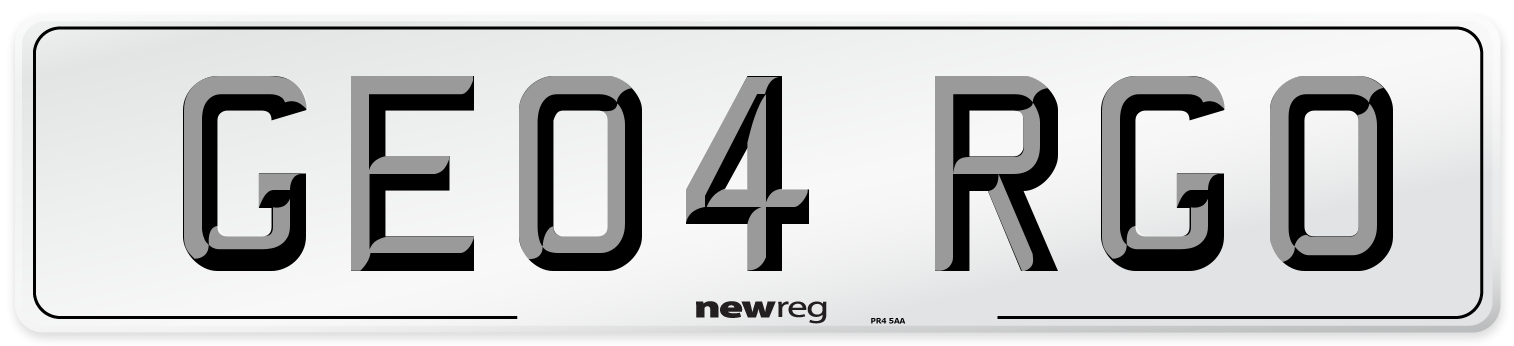 GE04 RGO Number Plate from New Reg